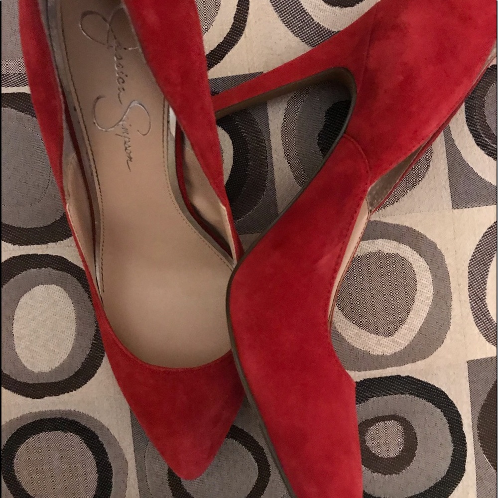Jessica Simpson Red Suede Pumps